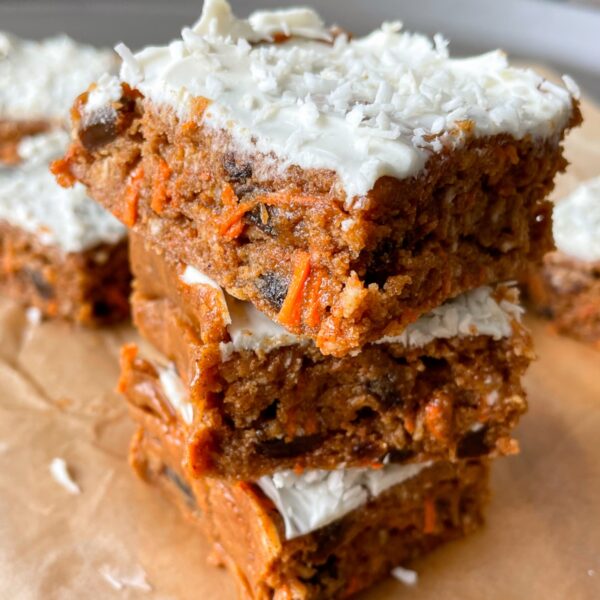 featured image for the post, a stack of three of the protein bars