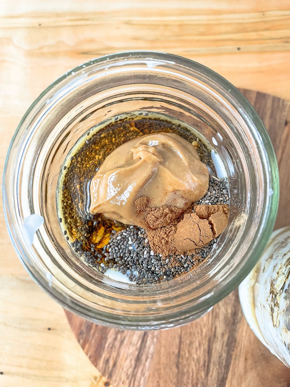 process photo of all the ingredients in a jar