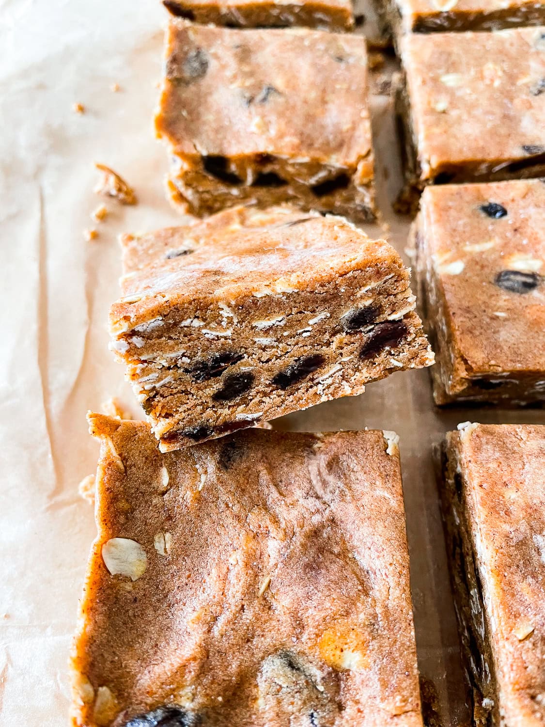 an overhead close up photo of one of the protein bars