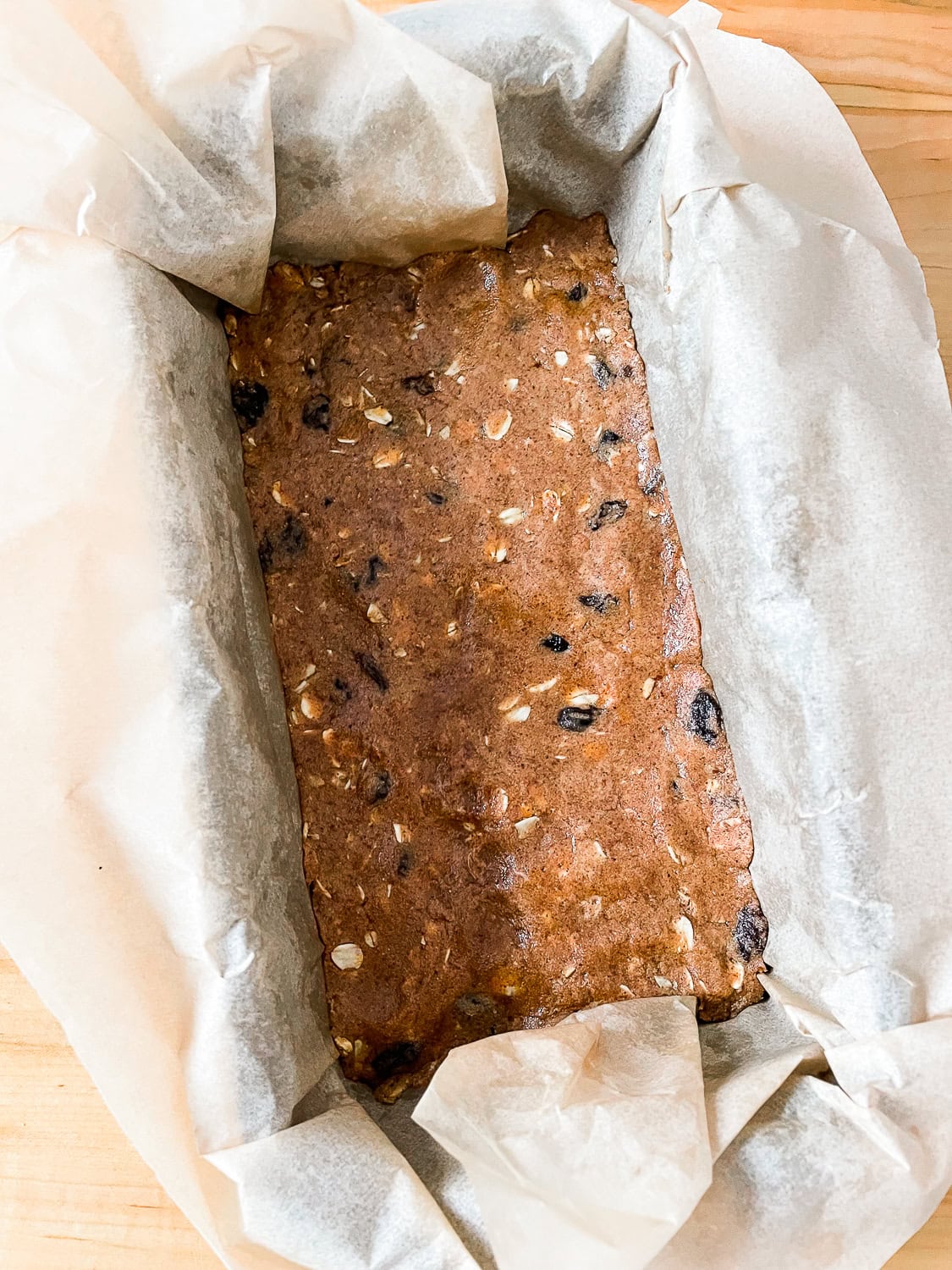 process shot of the bars once in the pan