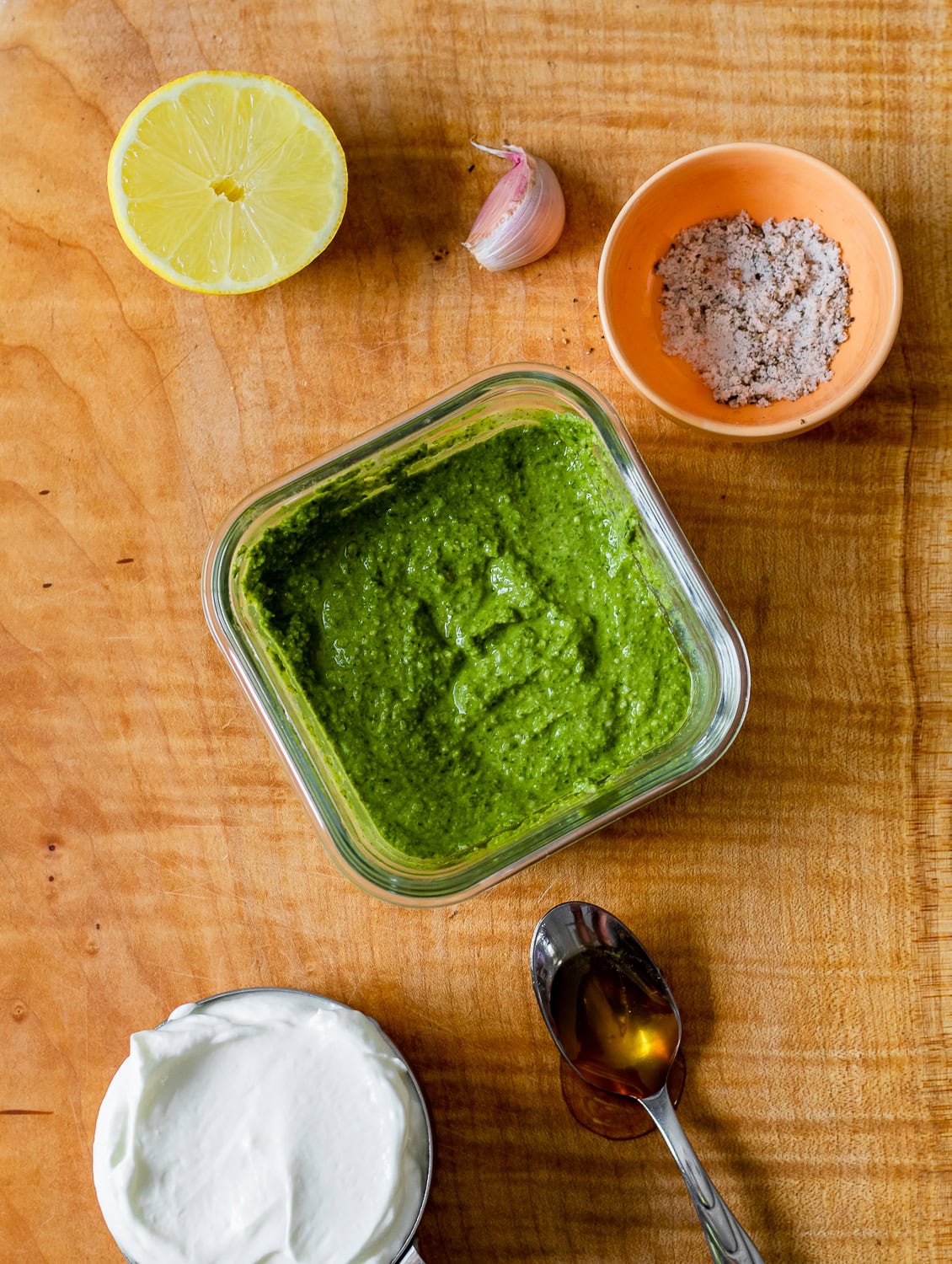 process photo of all of the ingredients before they are mixed together
