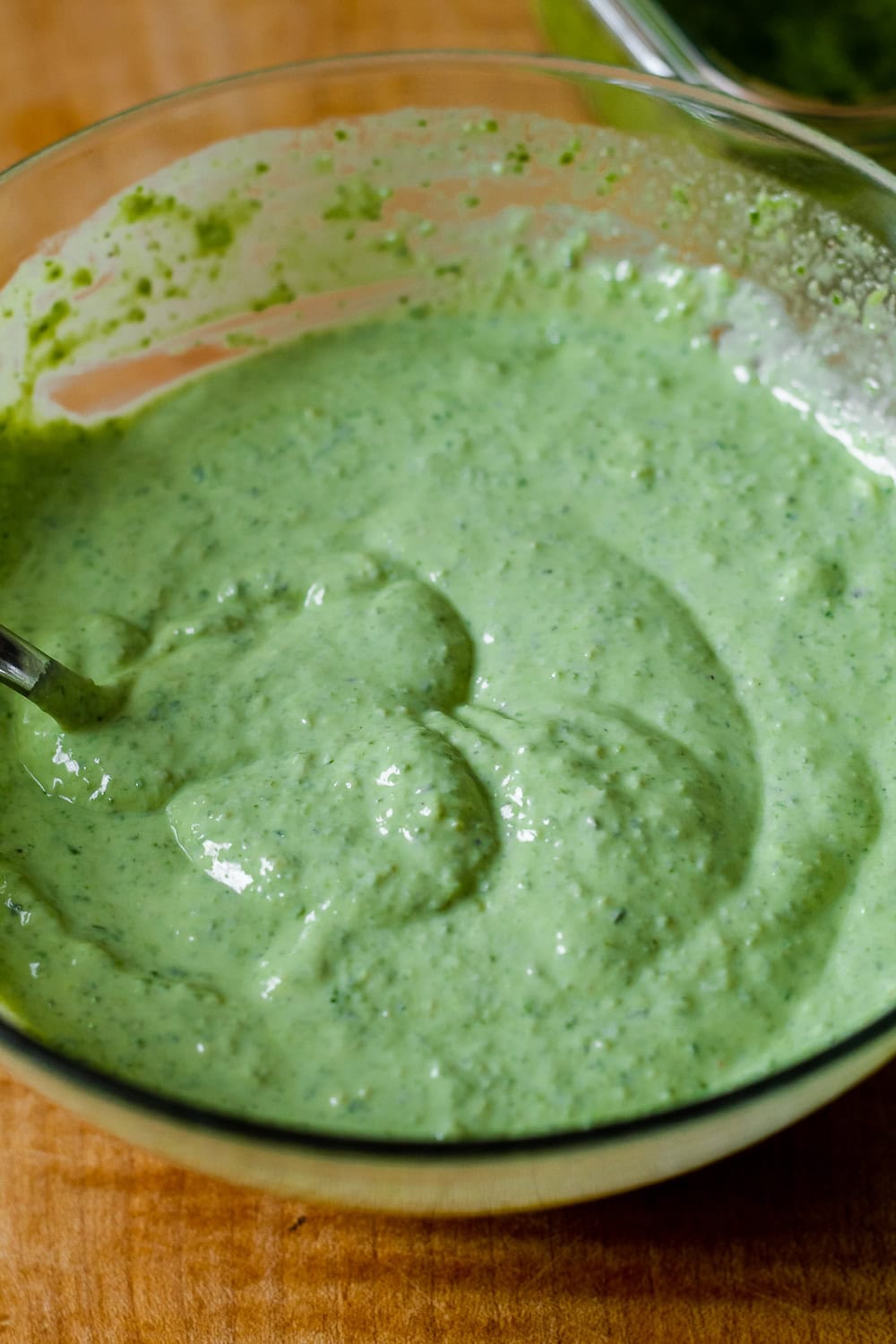 process photo of all of the ingredients in a bowl after they have been mixed together