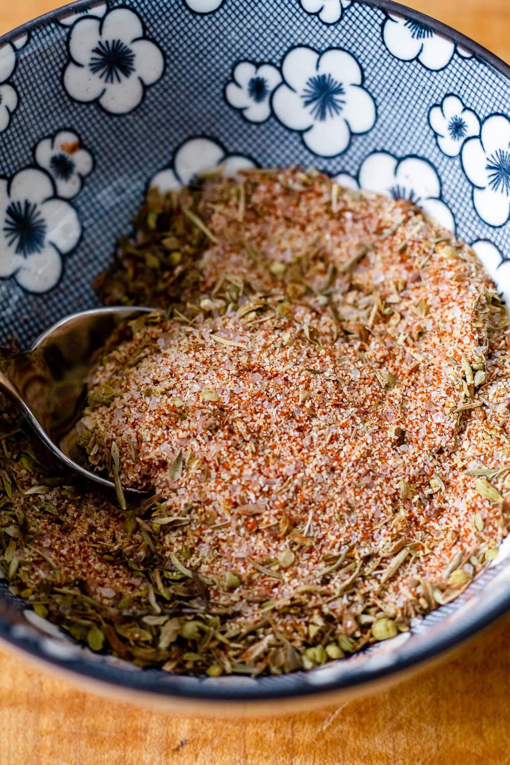 a close up photo of the spice mix in a small bowl 